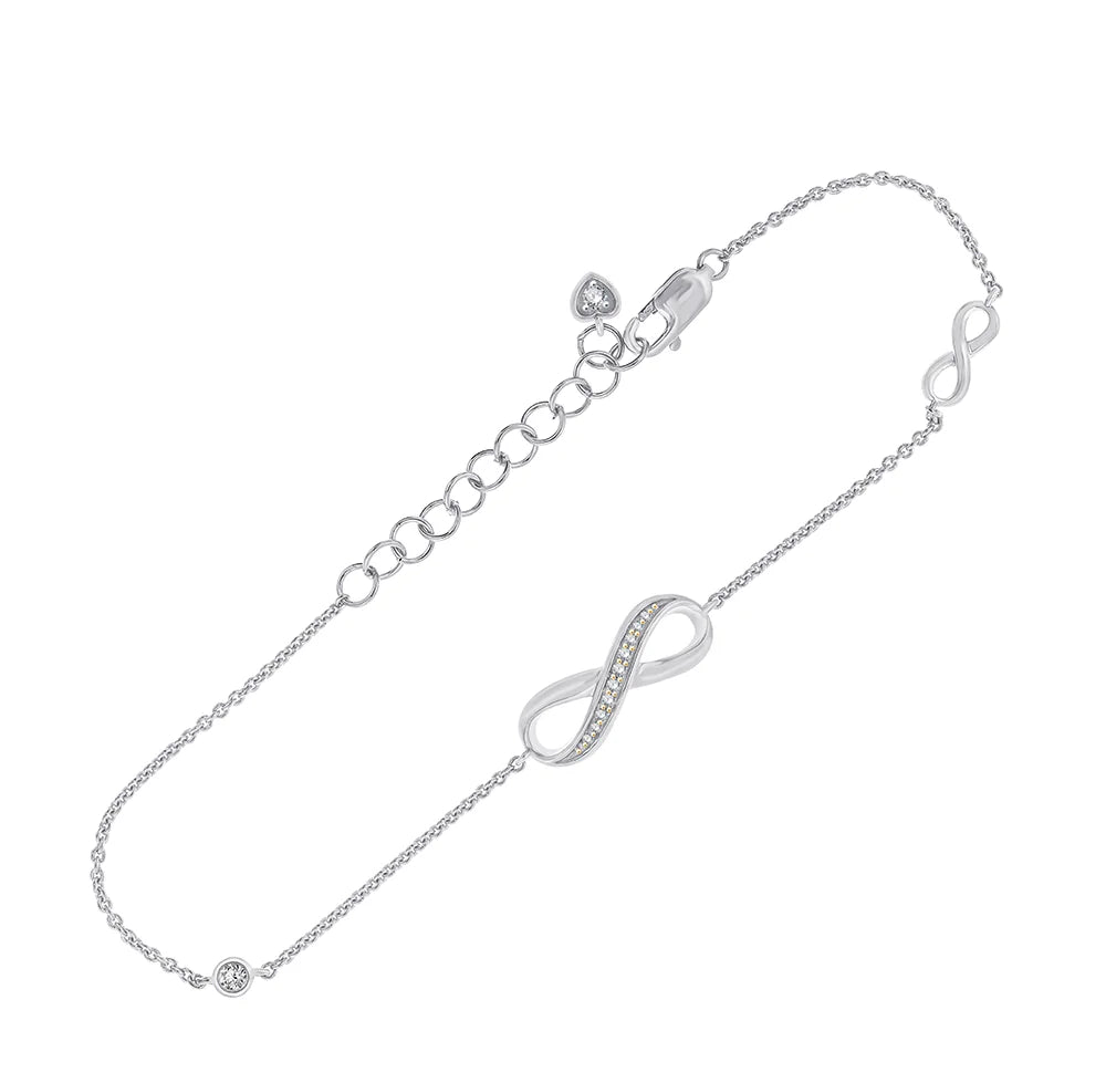 Infinity Charm Diamond Stackable Bracelet