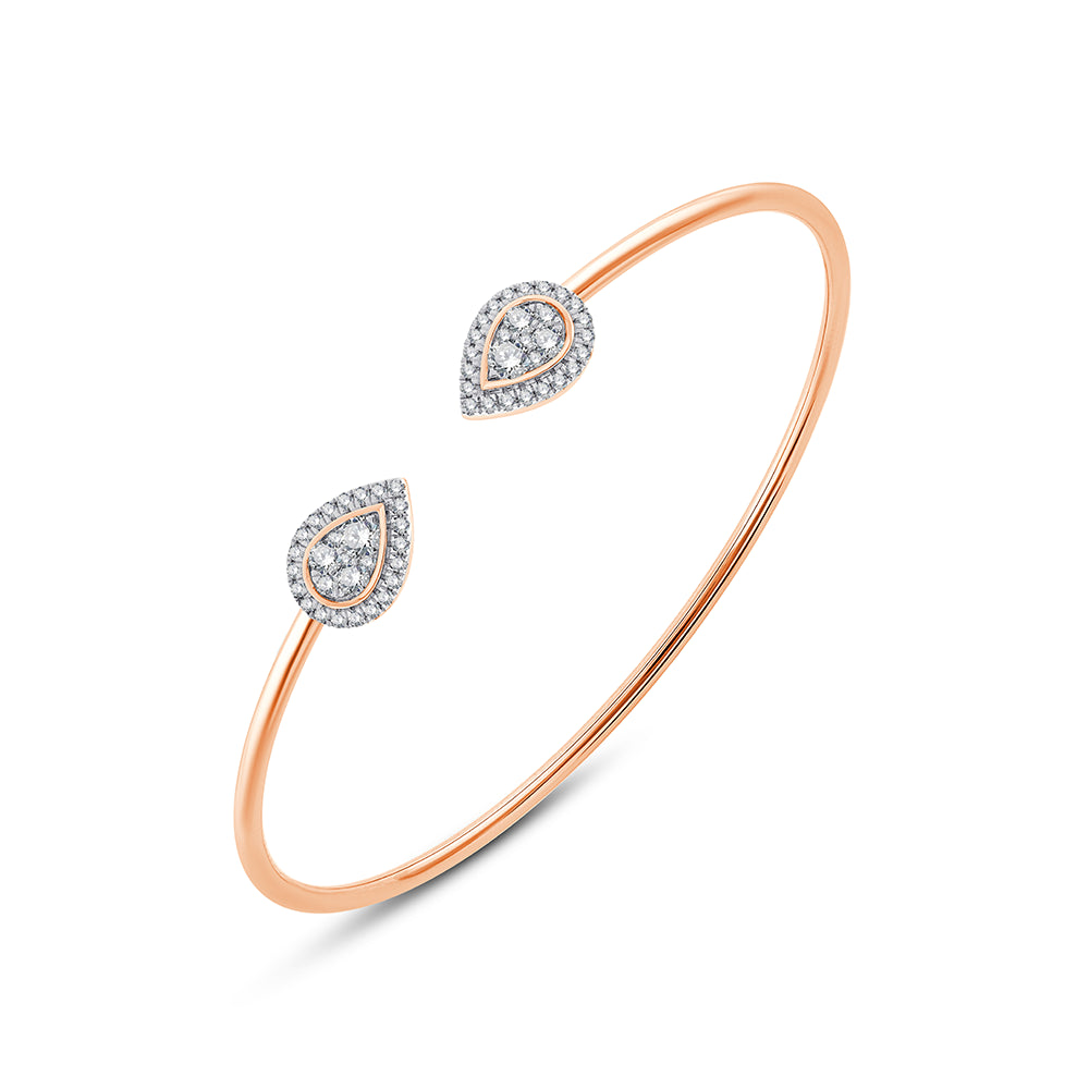 Pear Cluster Open Bracelet