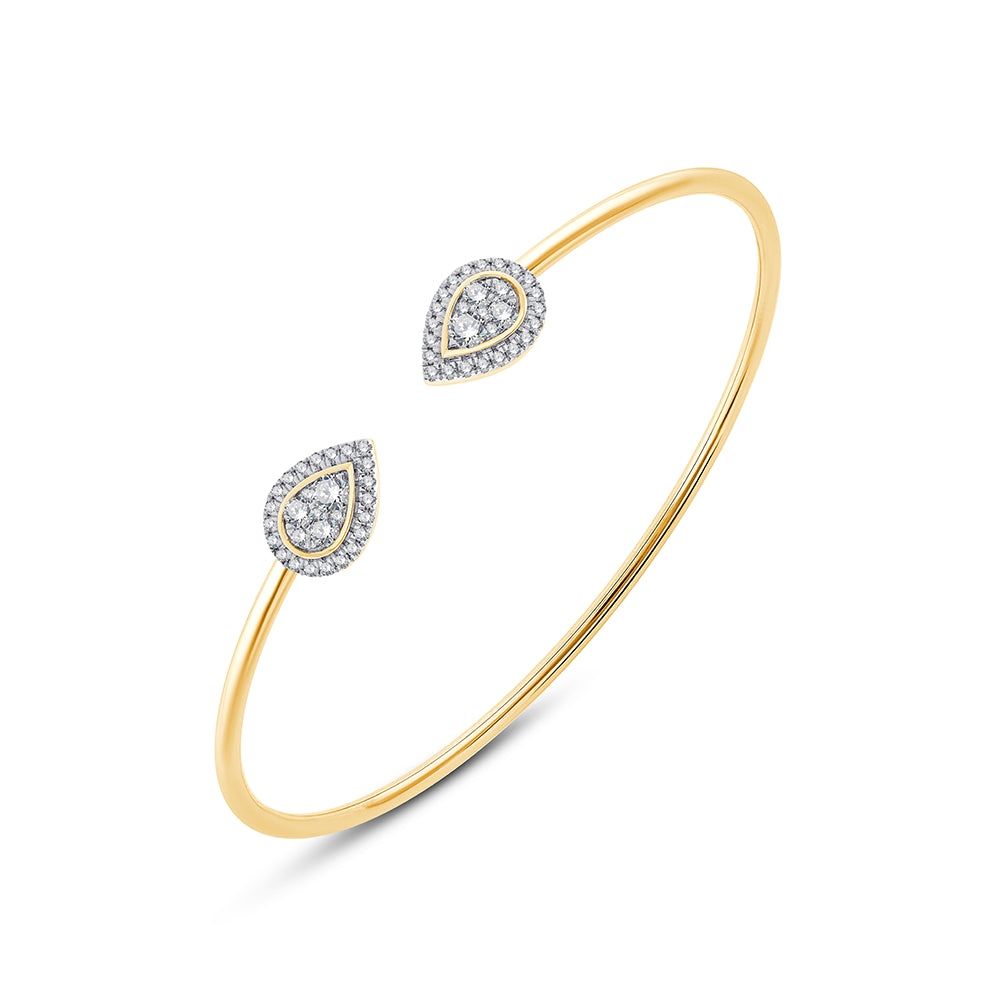 Pear Cluster Open Bracelet