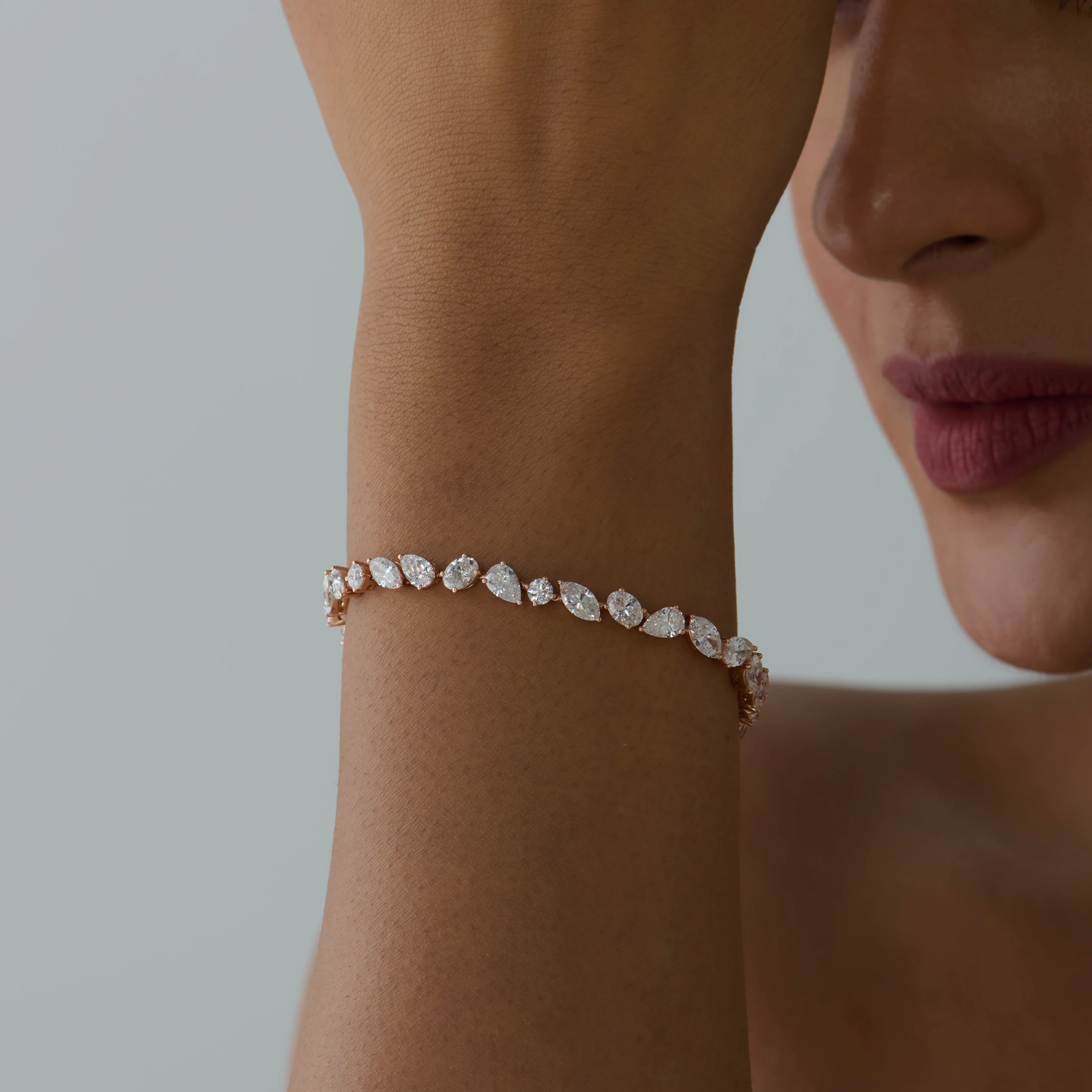 Mixed Cut Alternating Tennis Bracelet
