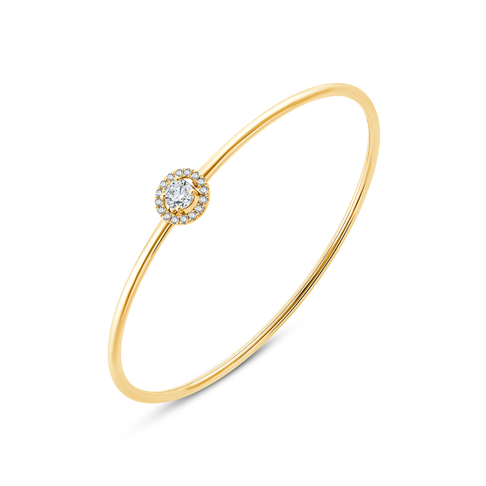 Brilliant Cut Halo Tube Bracelet