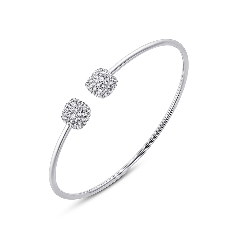 Cushion Cluster Open Bracelet