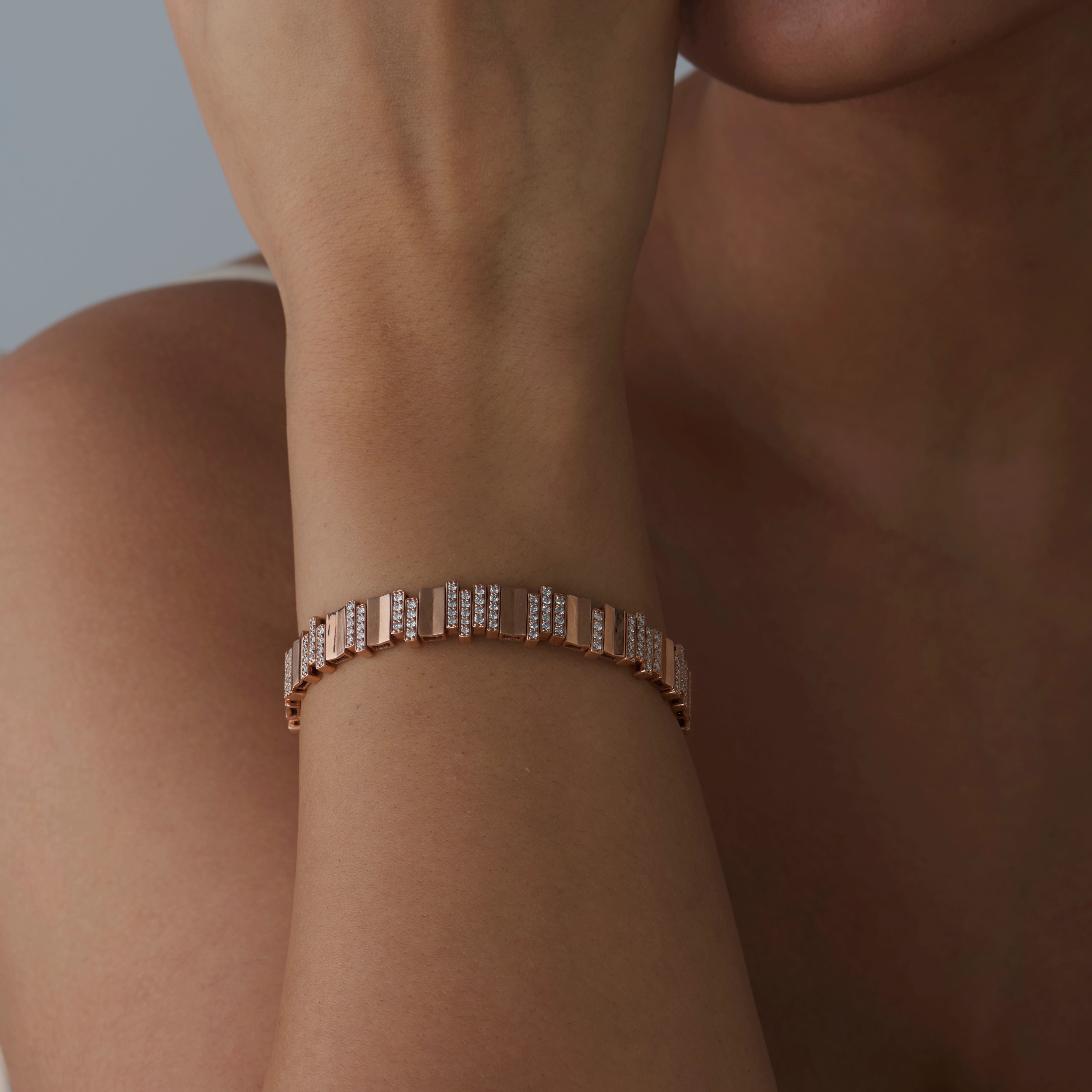 Baguette Cluster Oval Bracelet
