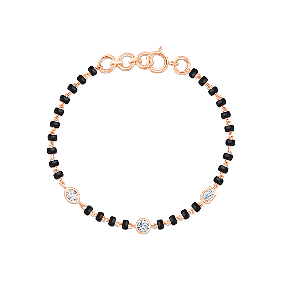 Mixed Cut Black Bead Bracelet