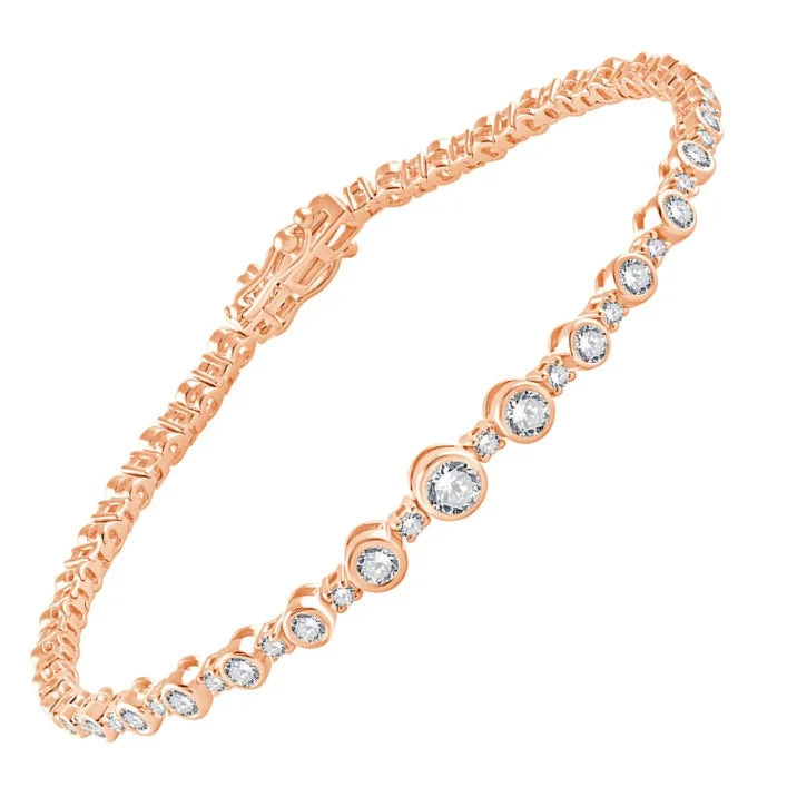 26 Carat Brilliant Cut Alternating Tennis Bracelet