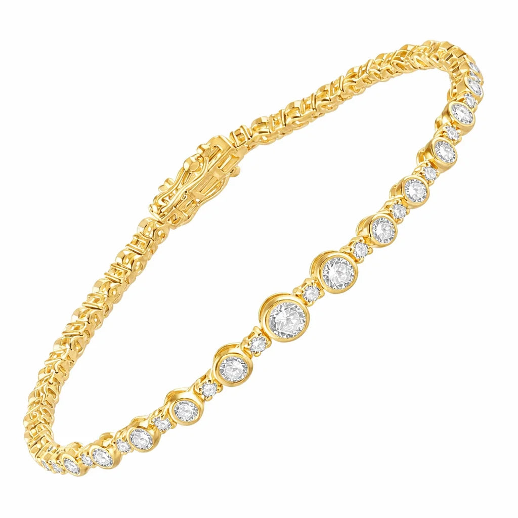 26 Carat Brilliant Cut Alternating Tennis Bracelet