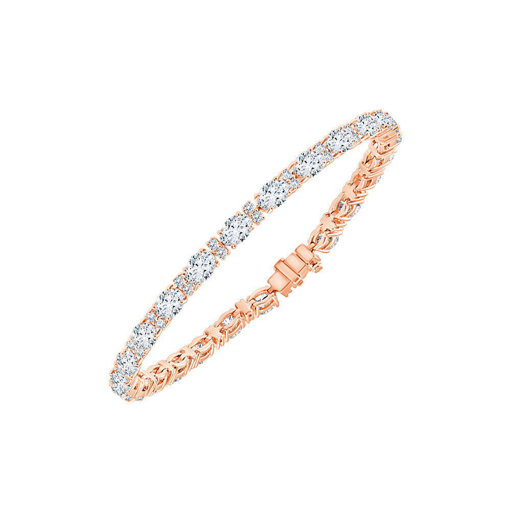73 Carat Oval Cut Alternating Tennis Bracelet
