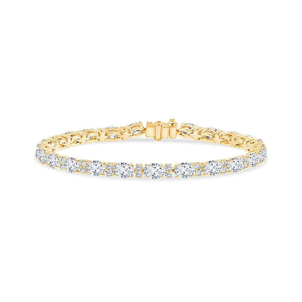 73 Carat Oval Cut Alternating Tennis Bracelet