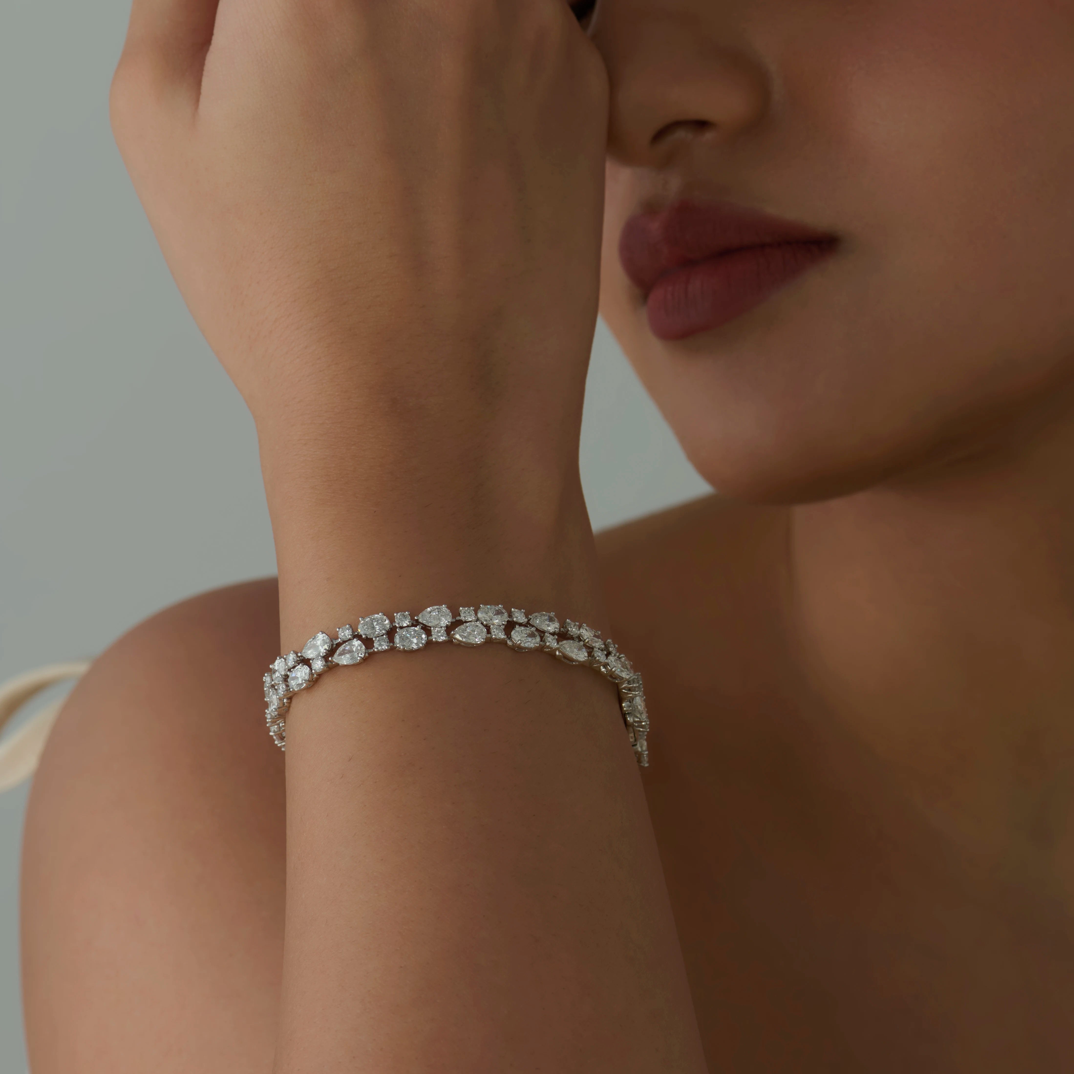 Mixed Cut Dual Line Tennis Bracelet