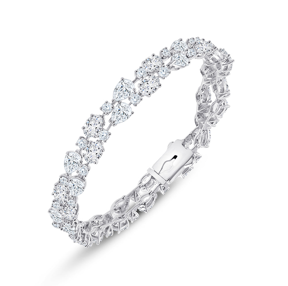 Mixed Cut Dual Line Tennis Bracelet