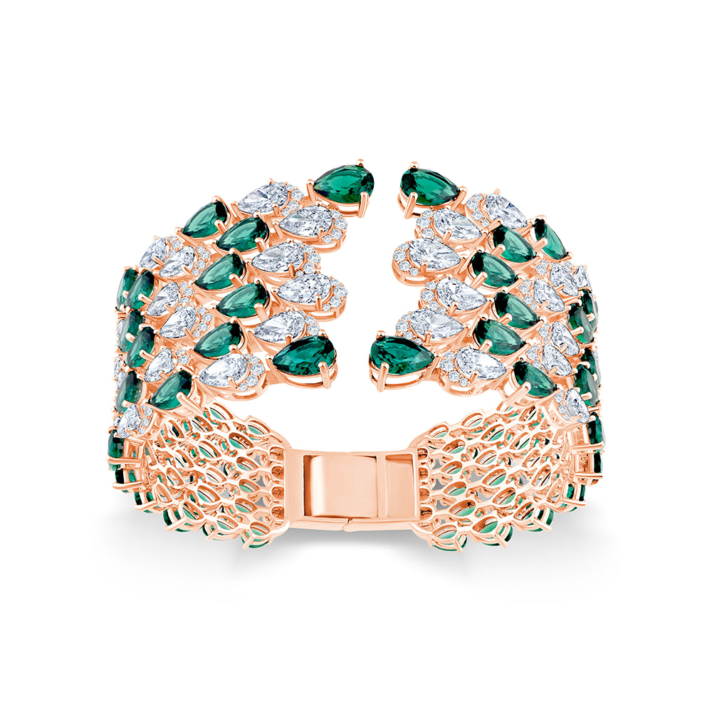 Pear Cut SemiPrecious Stone Open Bracelet