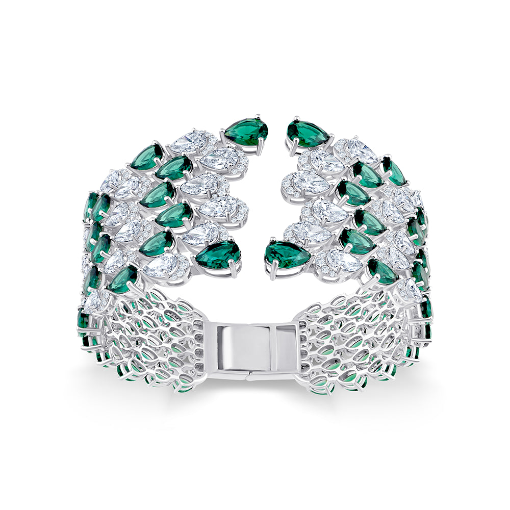Pear Cut SemiPrecious Stone Open Bracelet