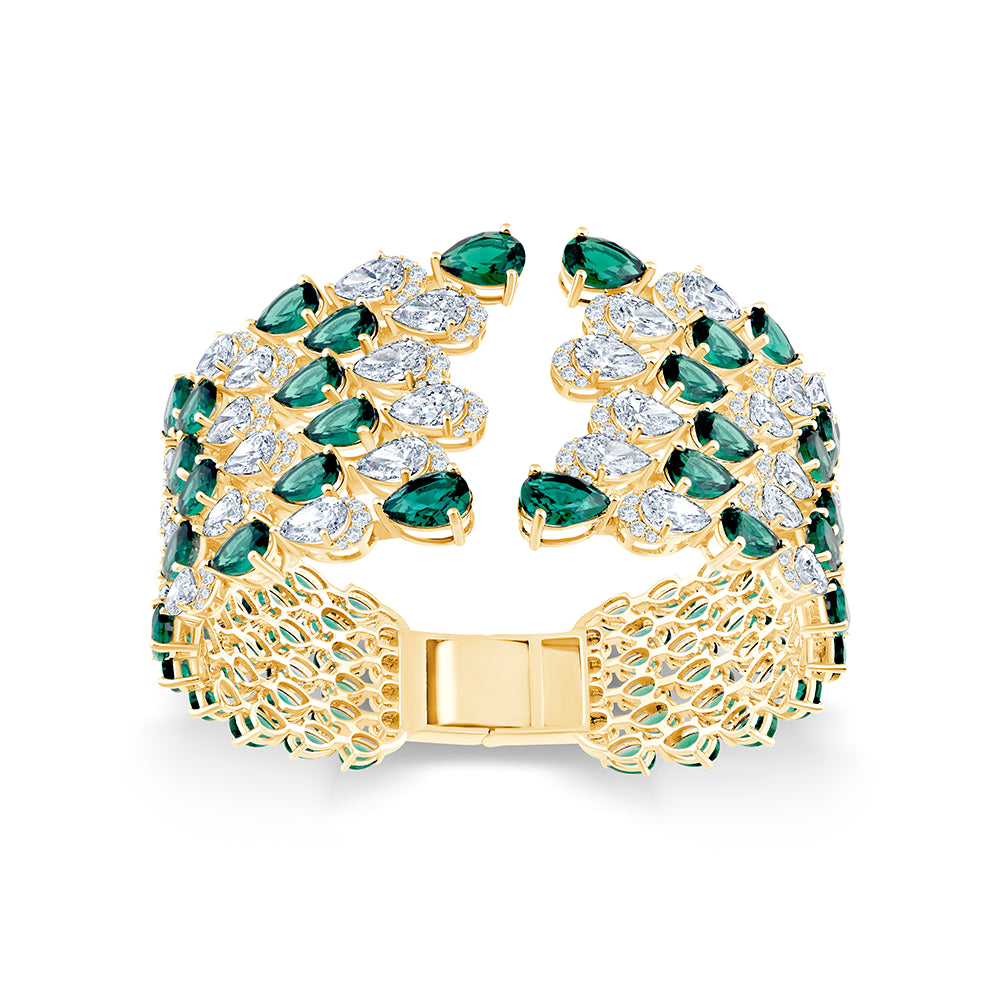 Pear Cut SemiPrecious Stone Open Bracelet
