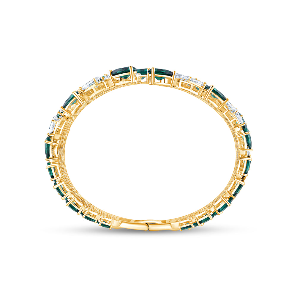Pear Cut SemiPrecious Stone Open Bracelet
