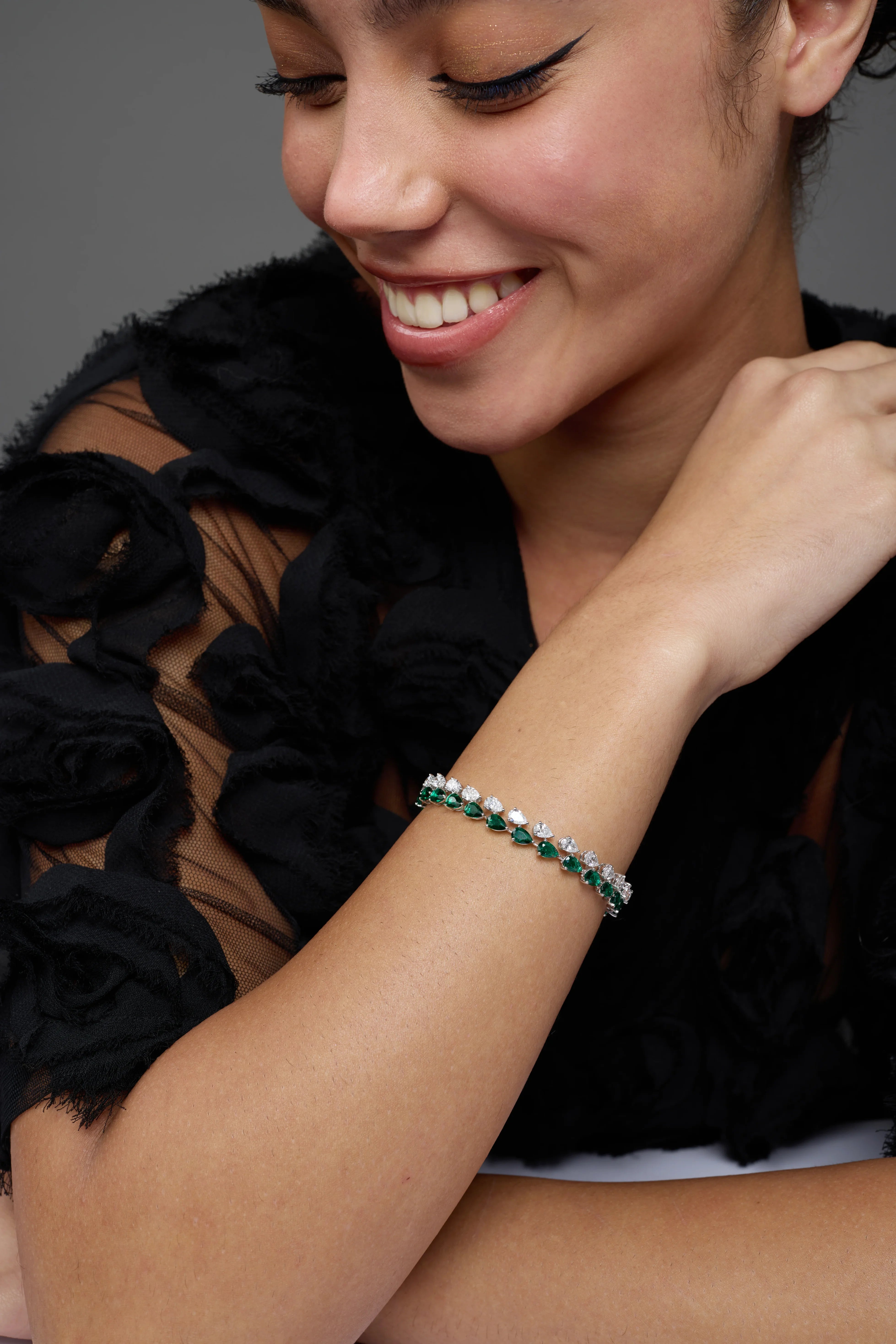 Pear Cut SemiPrecious Stone Tennis Bracelet