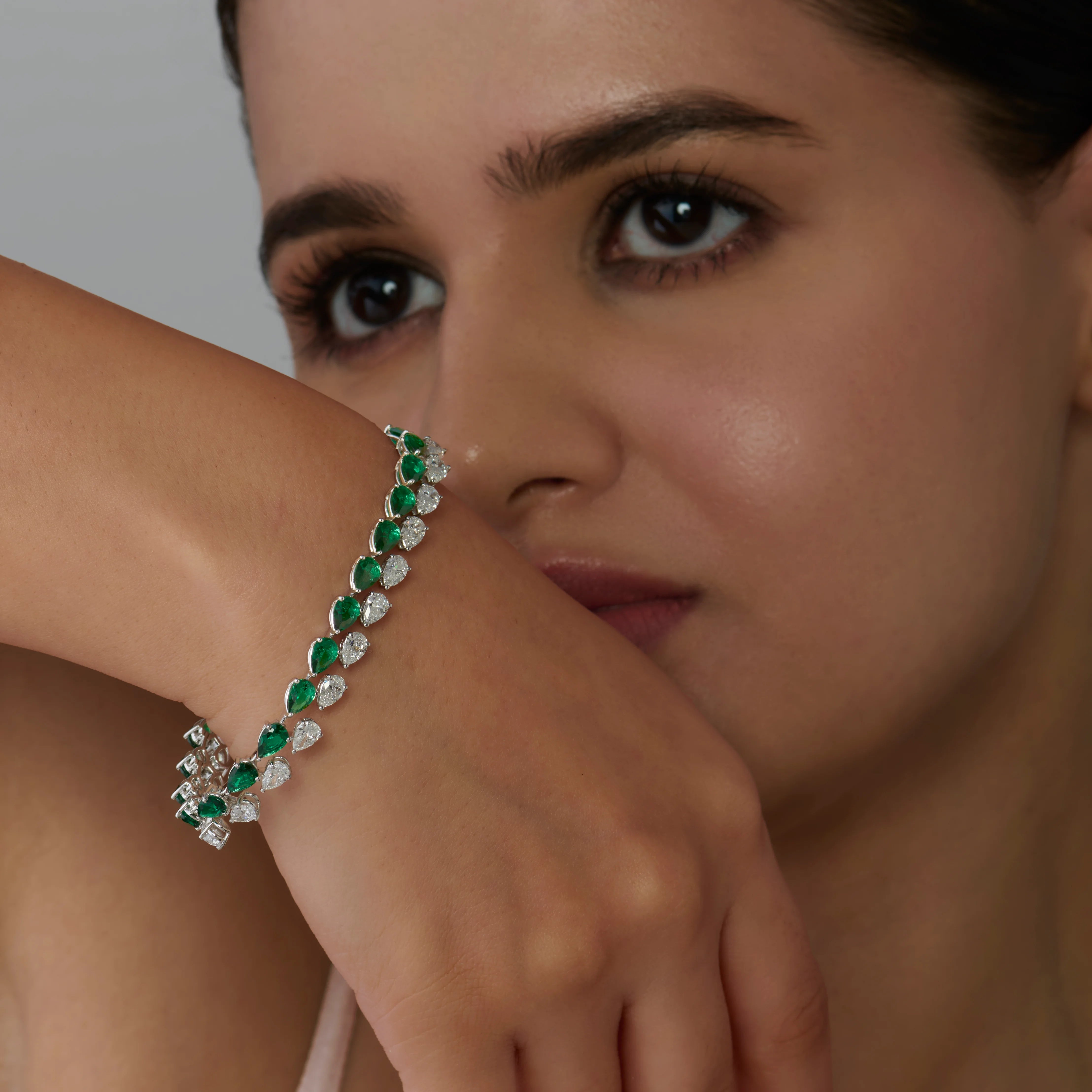 Pear Cut SemiPrecious Stone Tennis Bracelet