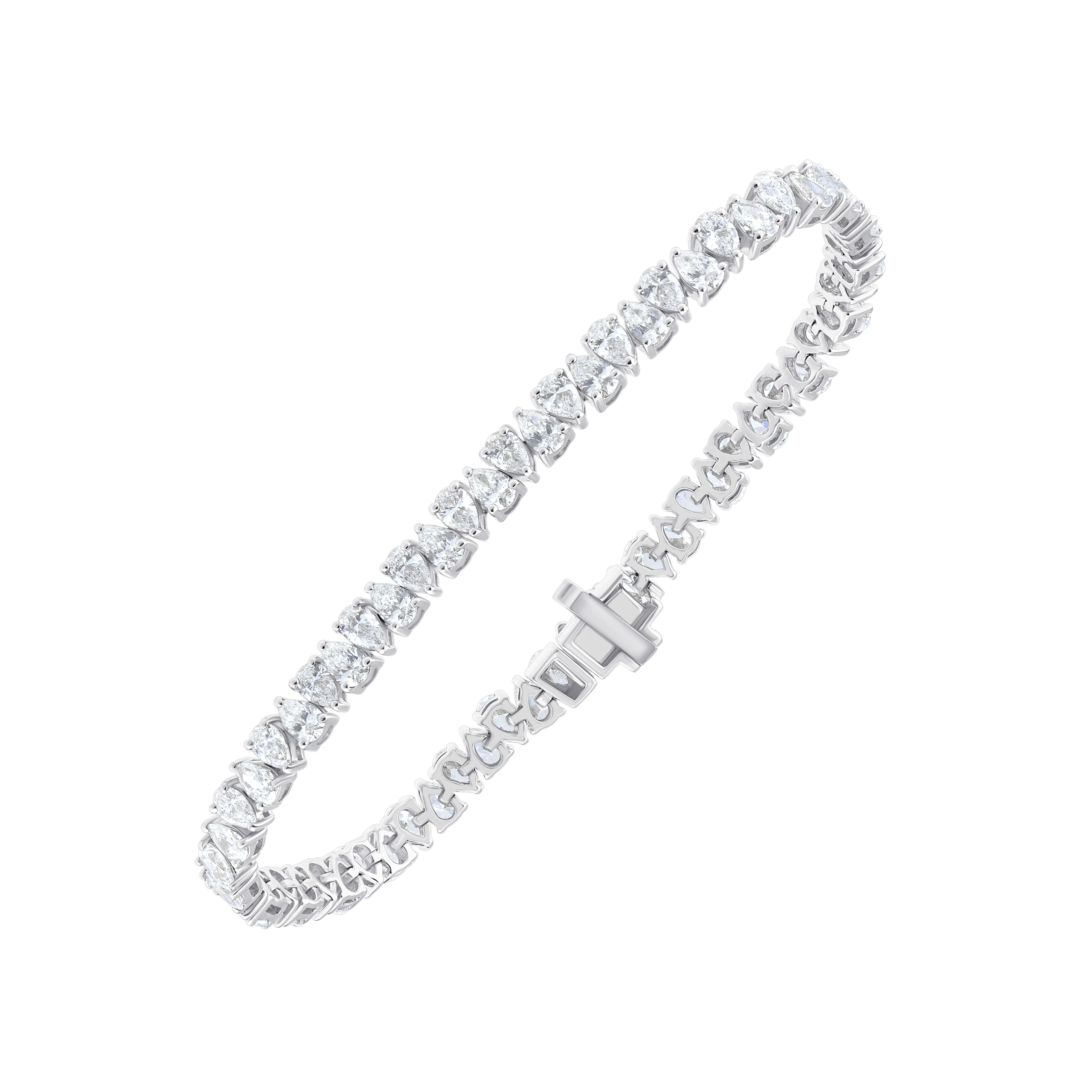 Pear Cut Alternating Tennis Bracelet