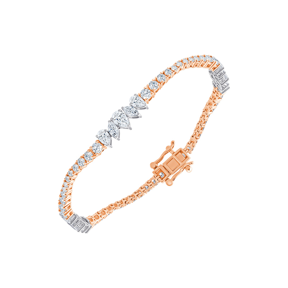 Pear Brilliant Cut Graduated Centre Bracelet