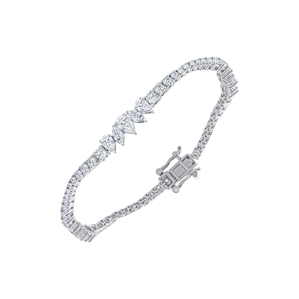 Pear Brilliant Cut Graduated Centre Bracelet