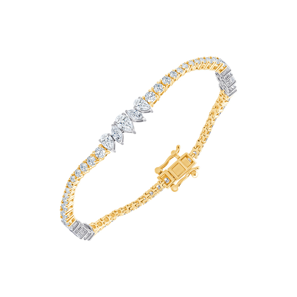 Pear Brilliant Cut Graduated Centre Bracelet