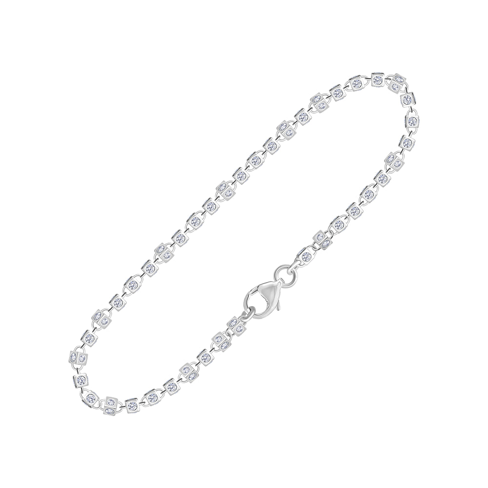 Brilliant Cut Square Motif Bracelet