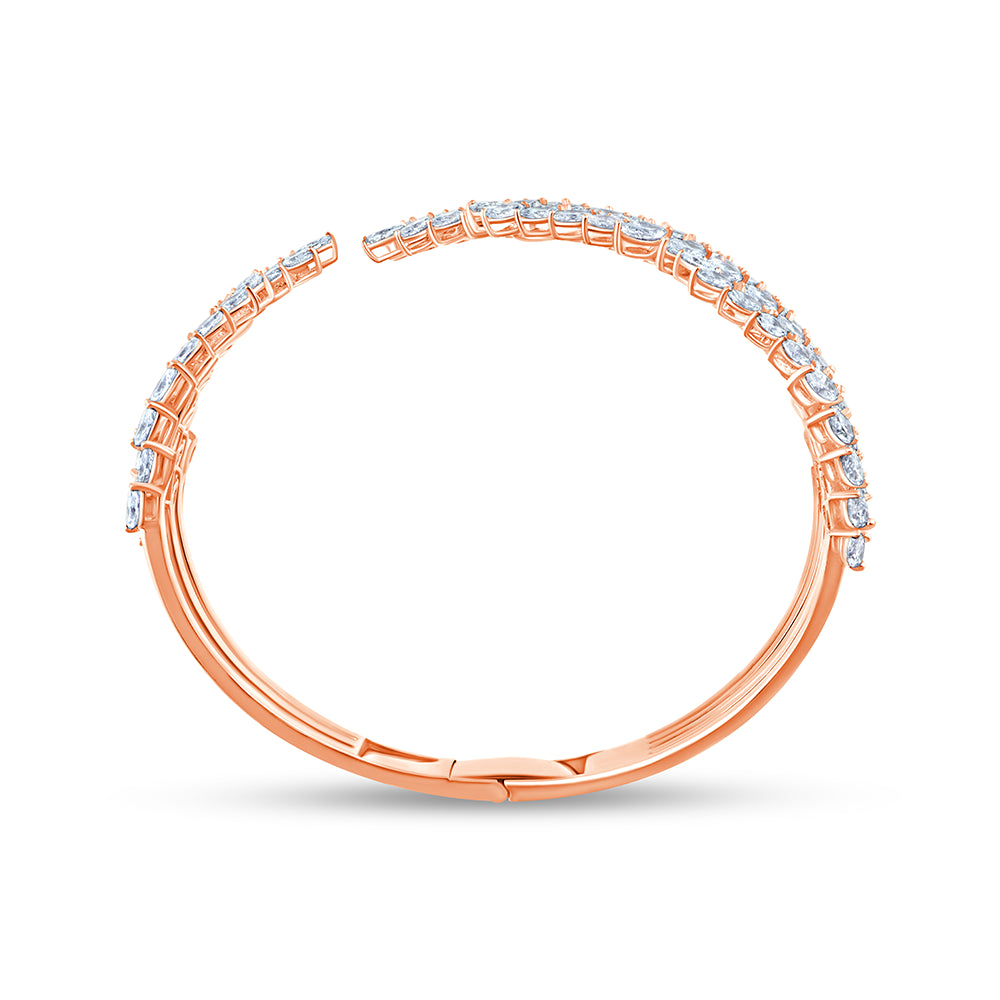 Marquise Cut Feather Open Bracelet