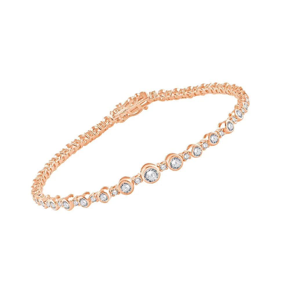 Brilliant Cut Graduated Bezel Bracelet
