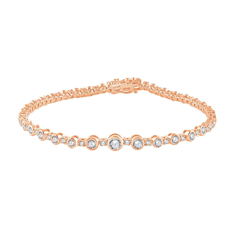 Brilliant Cut Graduated Bezel Bracelet