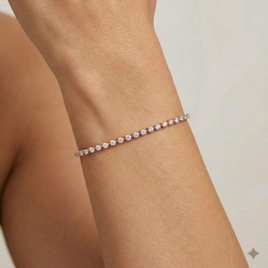 Brilliant Cut Spaced Tennis Bracelet