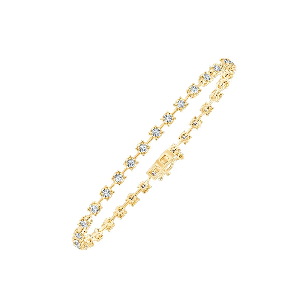 Brilliant Cut Spaced Tennis Bracelet