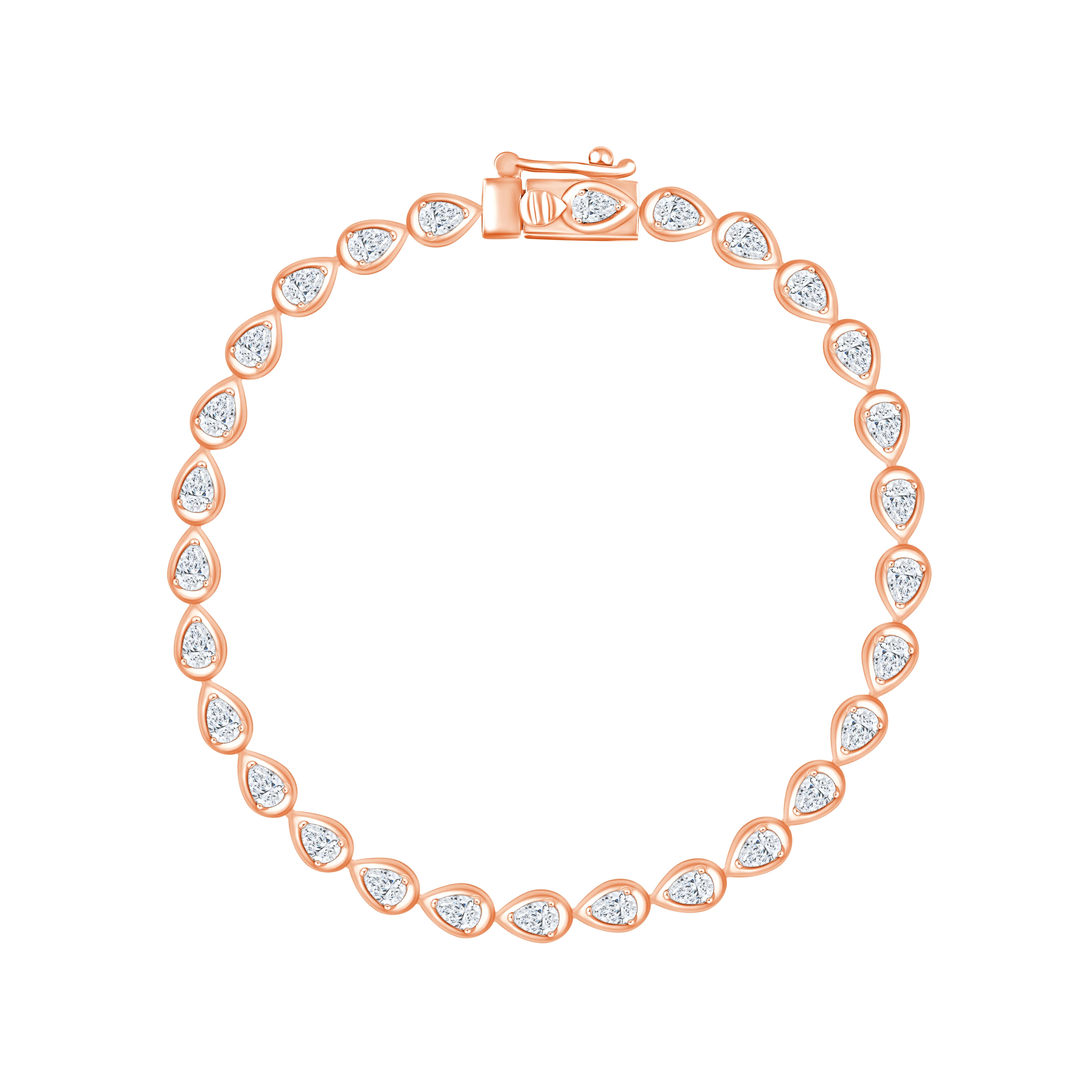 Pear Cut Bezel Tennis Bracelet