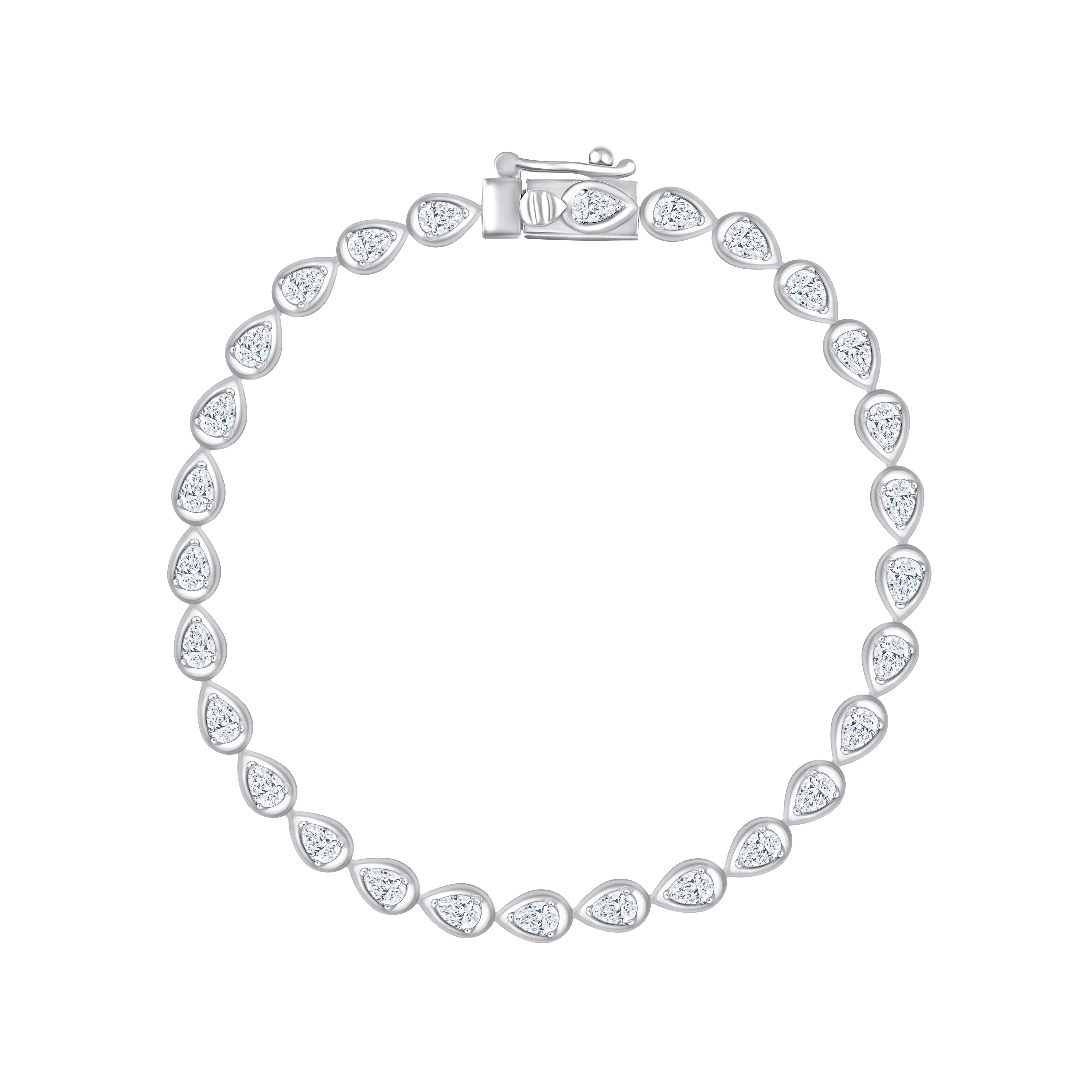 Pear Cut Bezel Tennis Bracelet