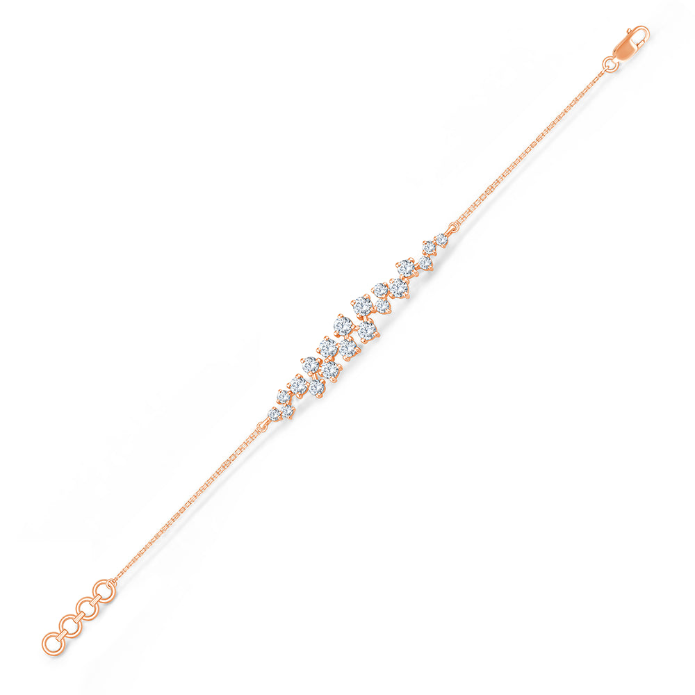 Brilliant Cut Zigzag Bar Chain Bracelet