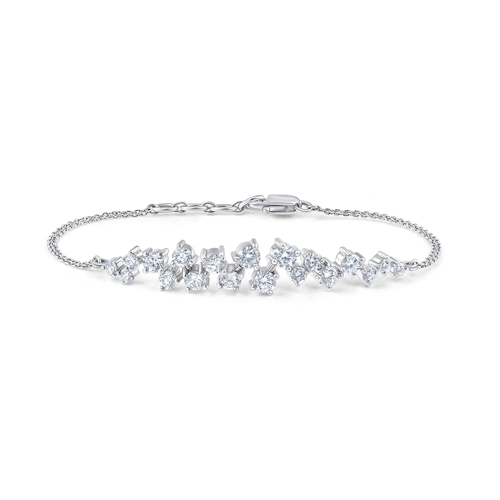 Brilliant Cut Zigzag Bar Chain Bracelet
