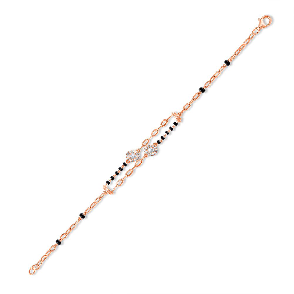 Brilliant Cut Oval Pear Motif Mangalsutra Bracelet