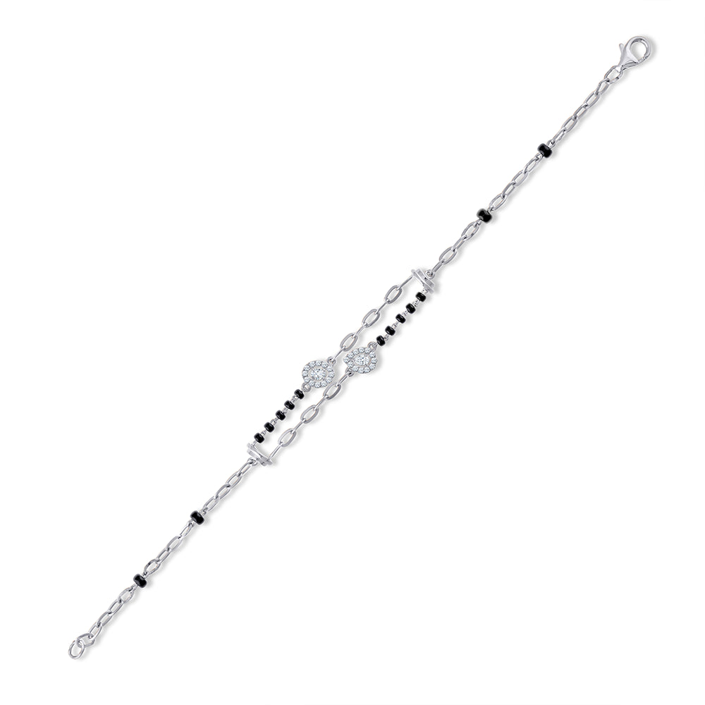 Brilliant Cut Oval Pear Motif Mangalsutra Bracelet