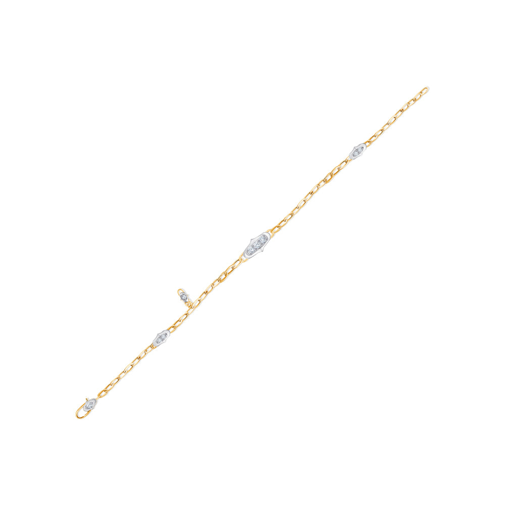 Brilliant Cut Bar Link Paperclip Chain Bracelet