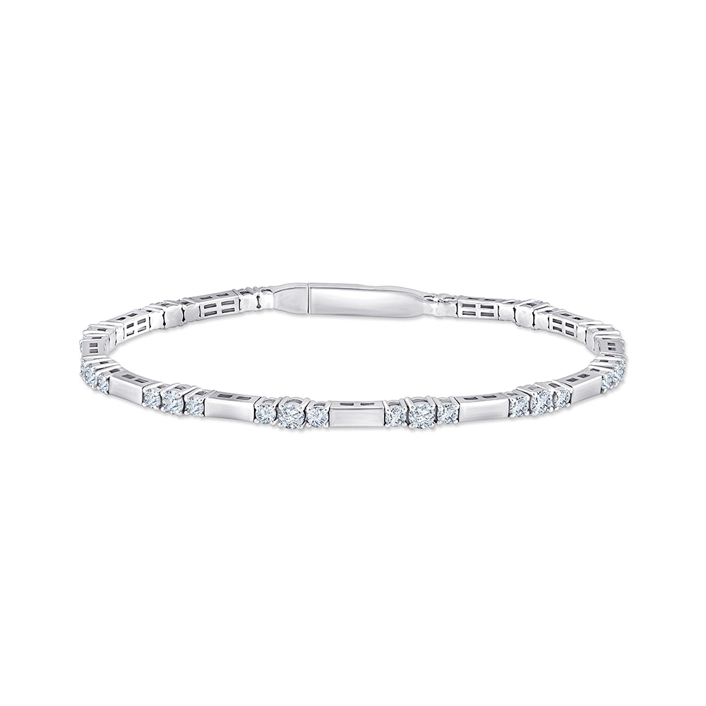 Brilliant Cut Bar Link Bracelet