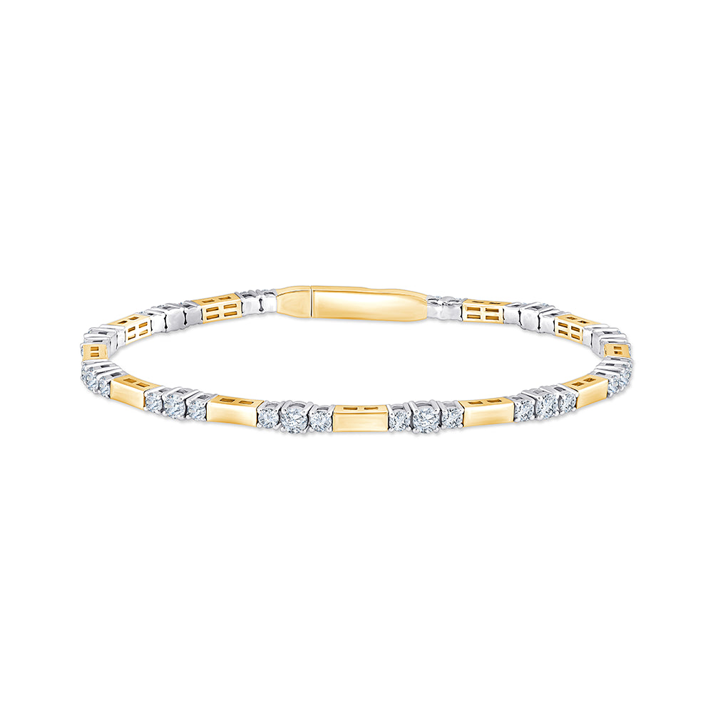 Brilliant Cut Bar Link Bracelet
