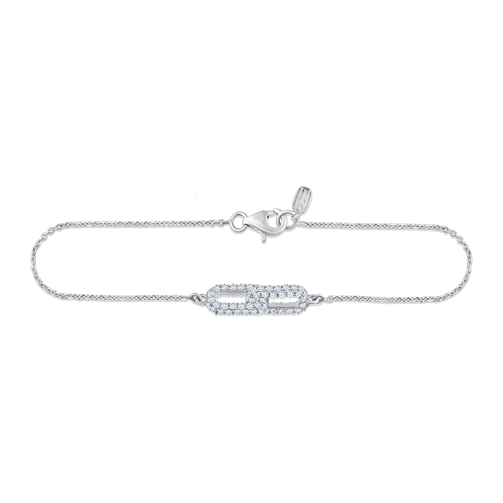 Brilliant Cut Link Motif Chain Bracelet