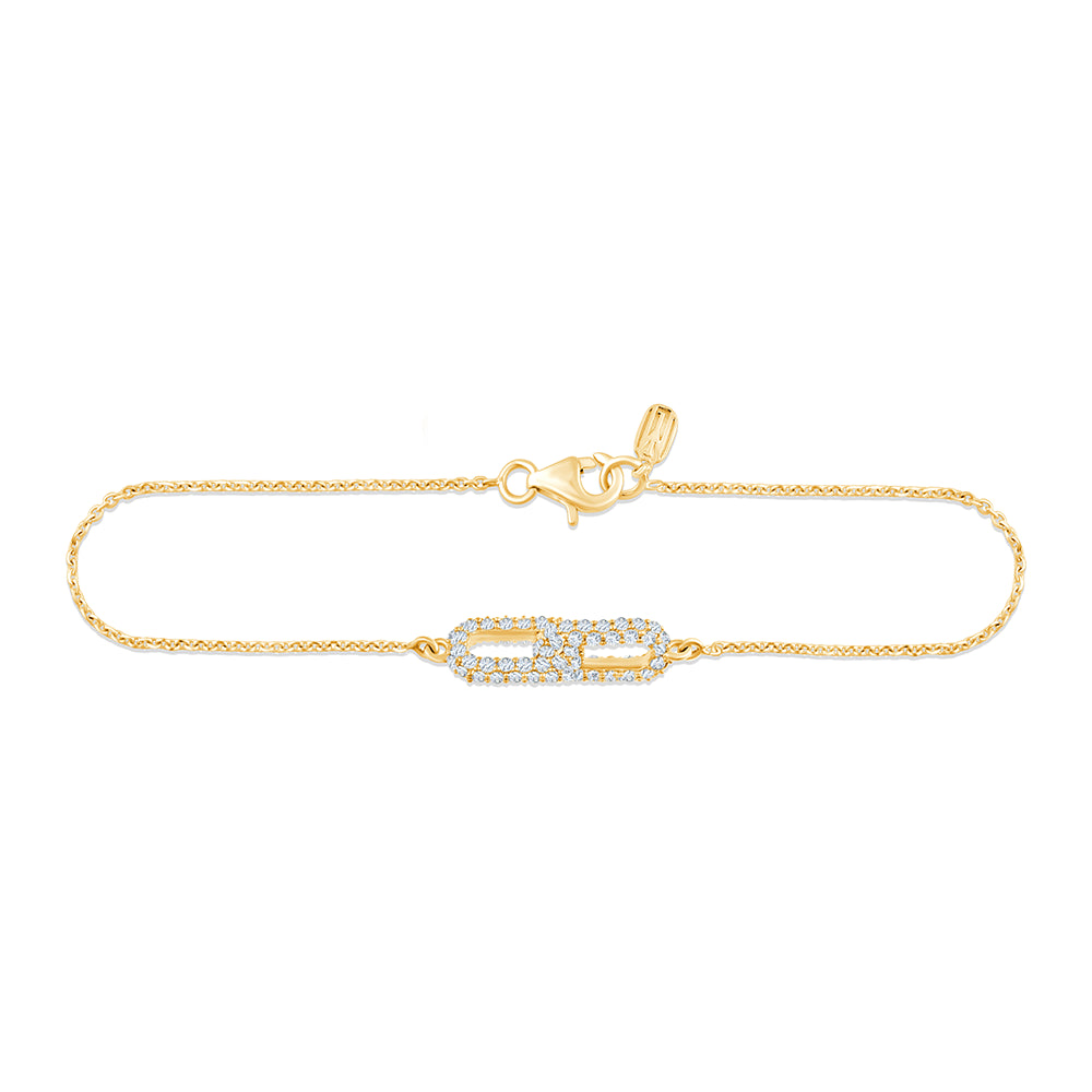 Brilliant Cut Link Motif Chain Bracelet