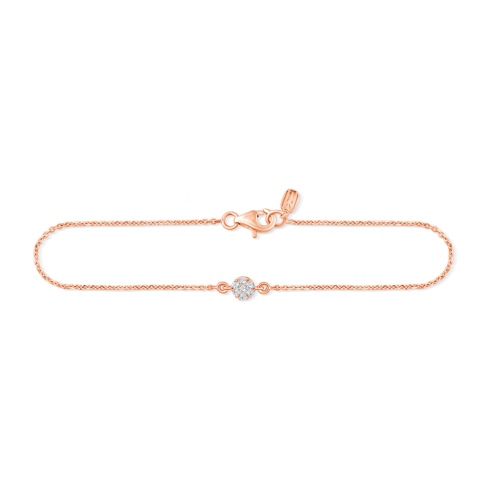 Brilliant Cut Floral Motif Chain Bracelet