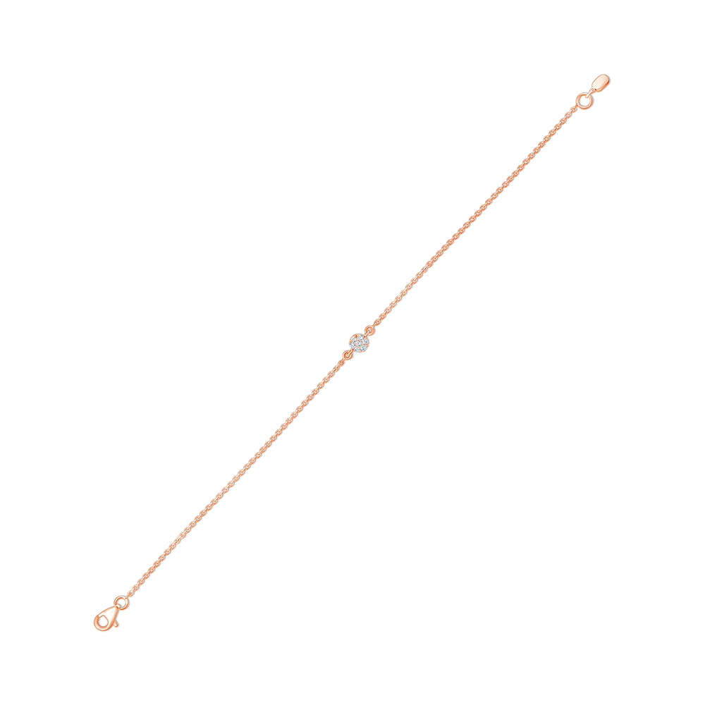 Brilliant Cut Floral Motif Chain Bracelet