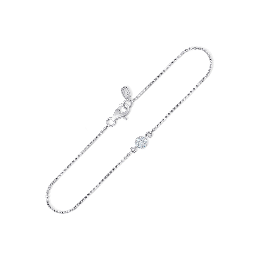 Brilliant Cut Floral Motif Chain Bracelet