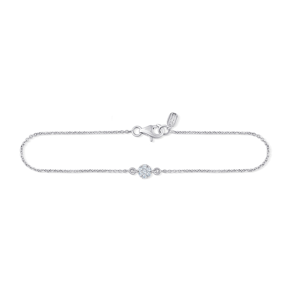 Brilliant Cut Floral Motif Chain Bracelet