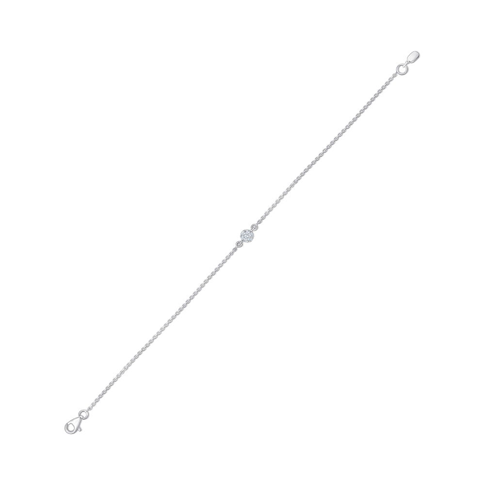 Brilliant Cut Floral Motif Chain Bracelet