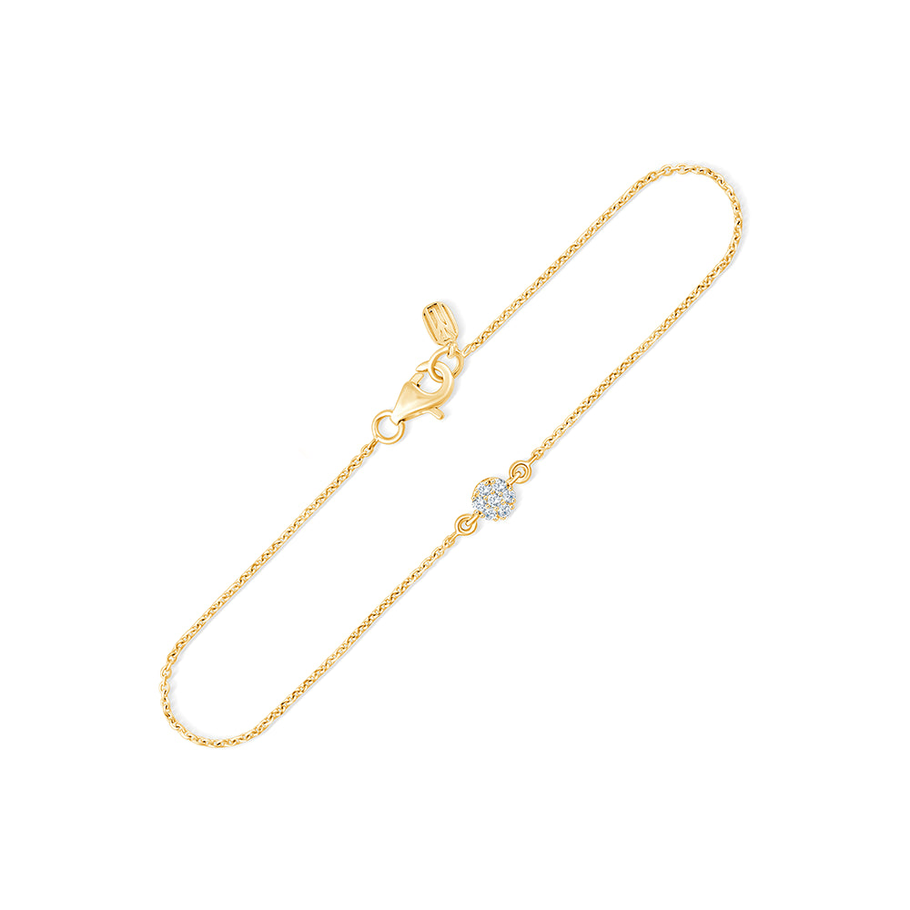 Brilliant Cut Floral Motif Chain Bracelet