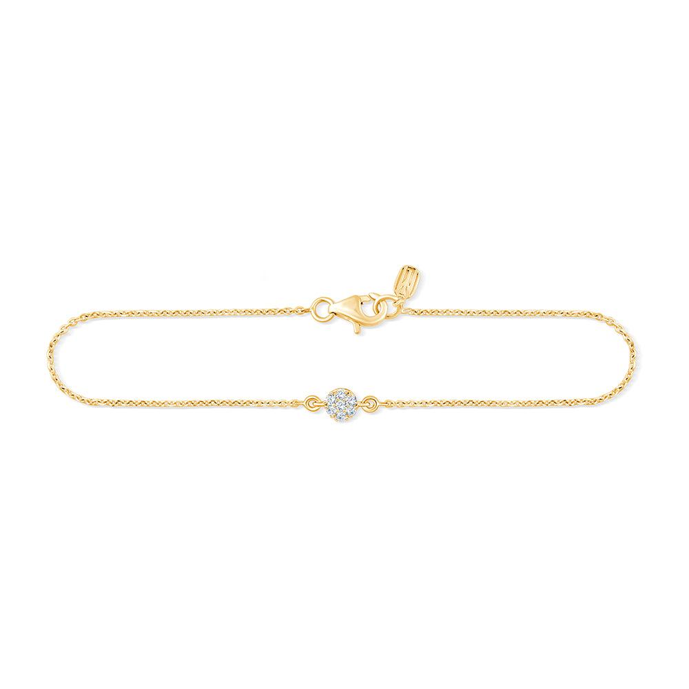 Brilliant Cut Floral Motif Chain Bracelet