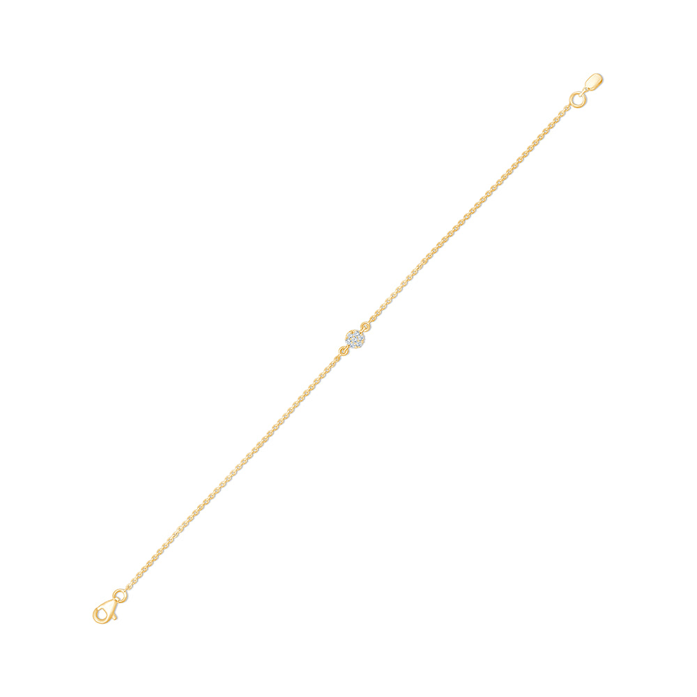 Brilliant Cut Floral Motif Chain Bracelet