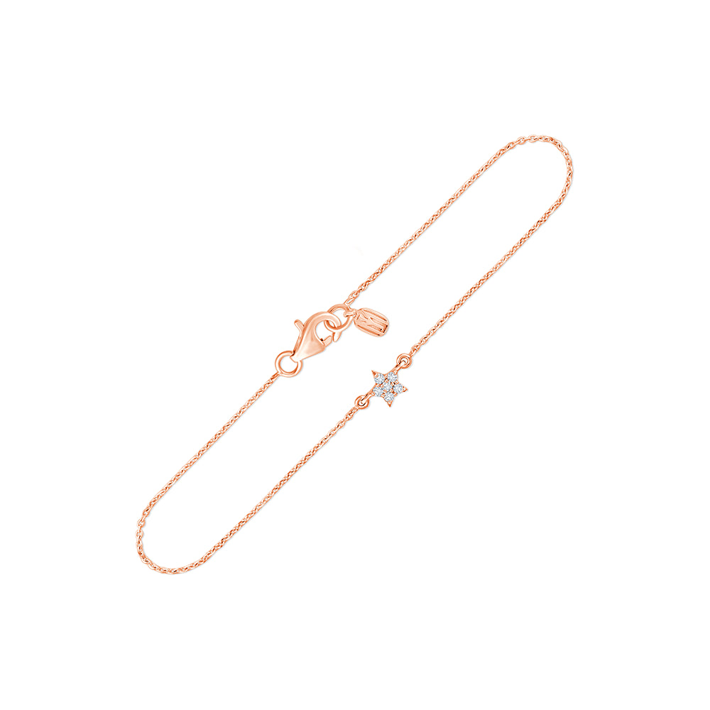Brilliant Cut Star Motif Chain Bracelet